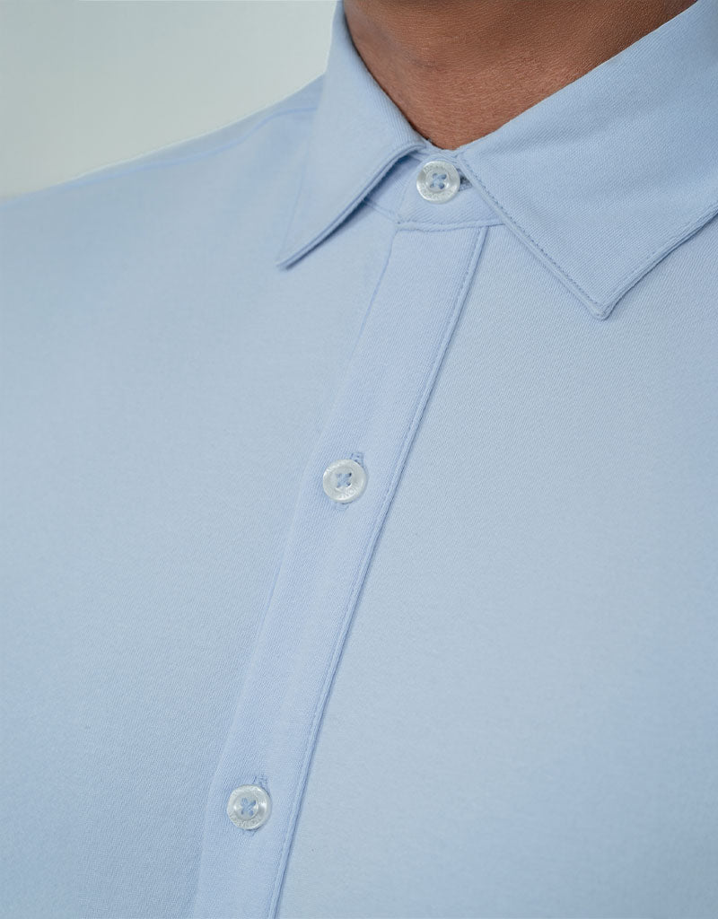 CHEMISE HYBRIDE COTON PIMA MONARQUE - Bleu clair