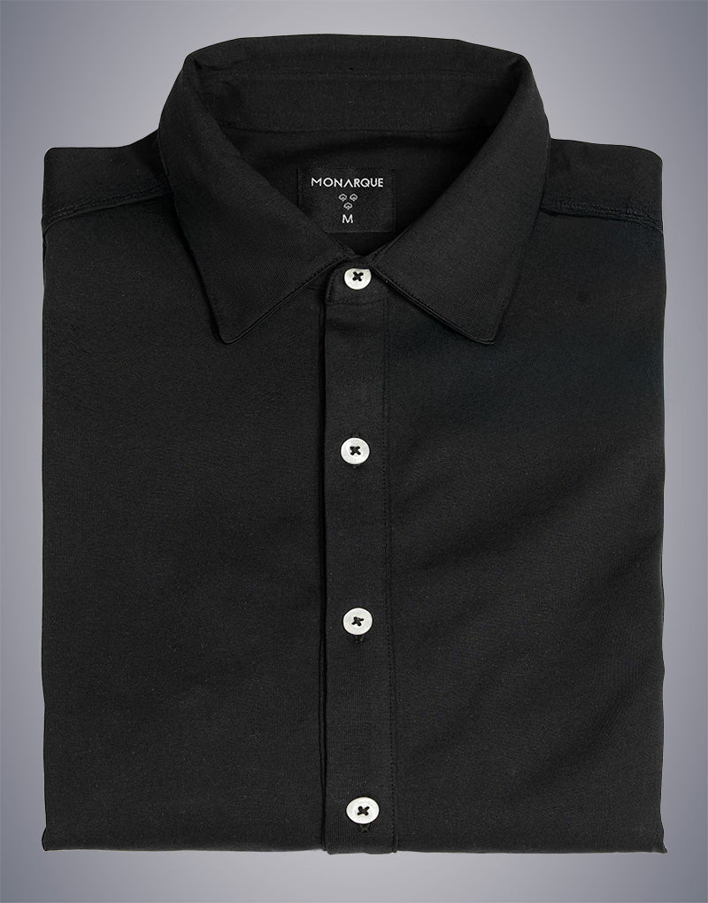 CHEMISE HYBRIDE COTON PIMA MONARQUE - Noir