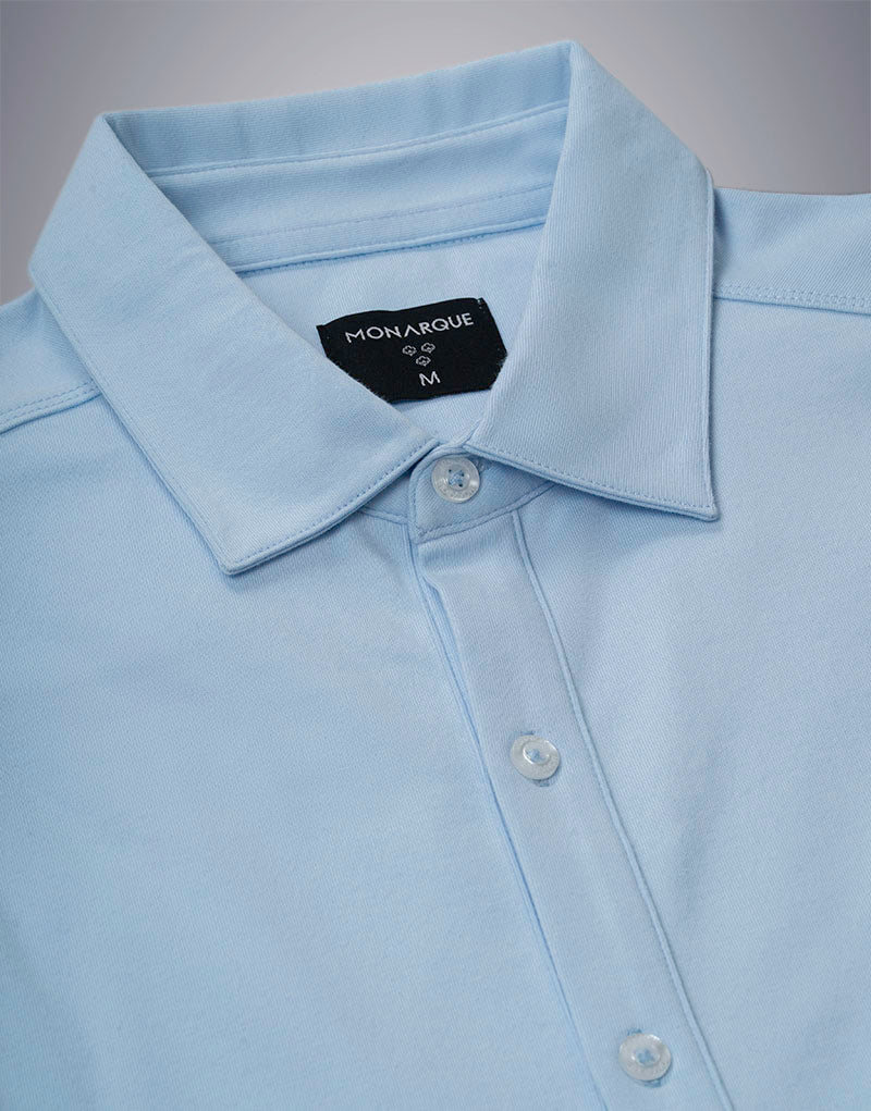 CHEMISE HYBRIDE COTON PIMA MONARQUE - Bleu clair
