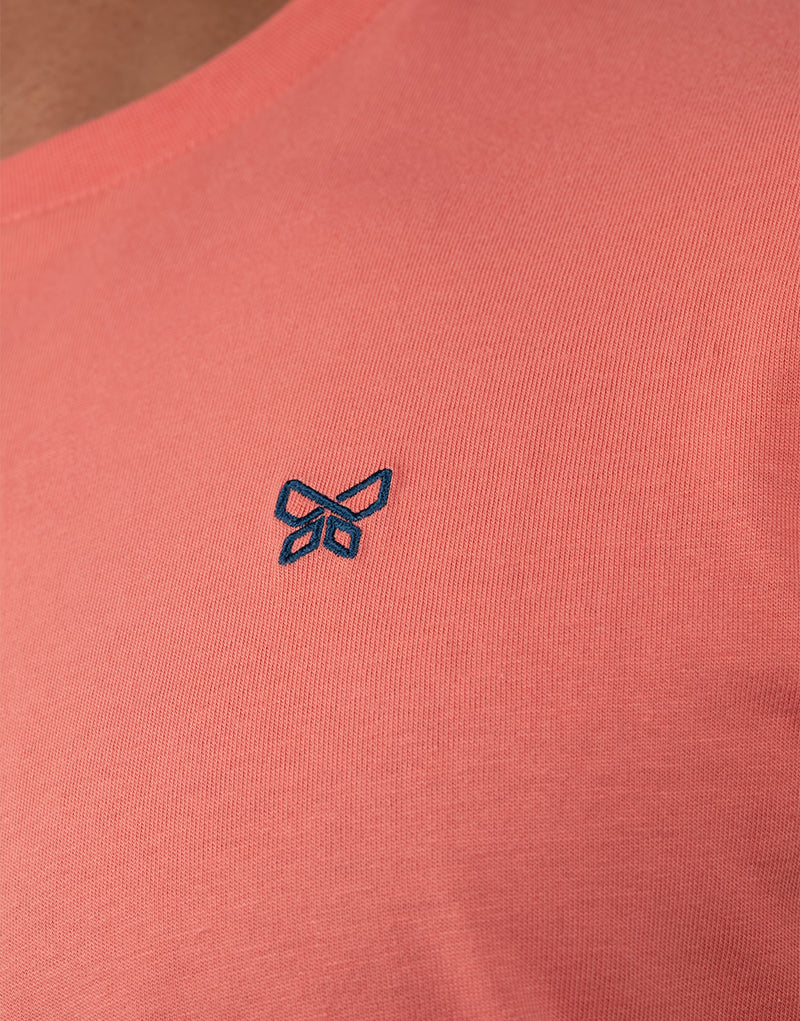 T-SHIRT MONARQUE 100% COTON - ROUGE CORAIL