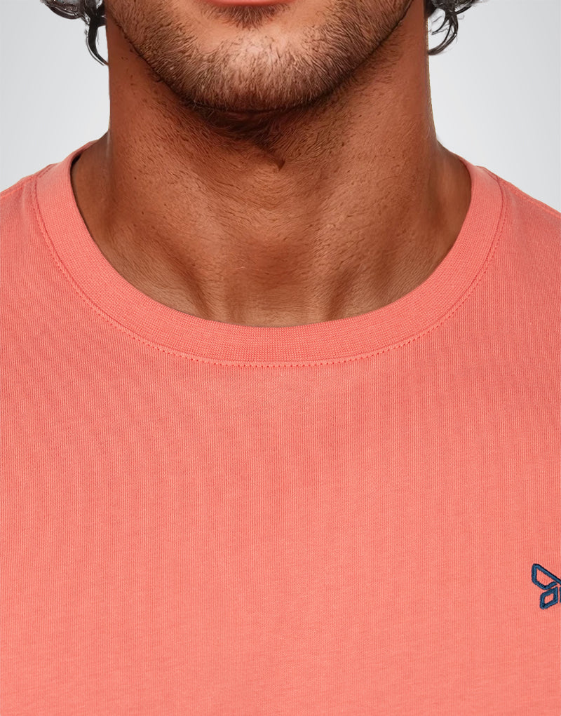 T-SHIRT MONARQUE 100% COTON - ROUGE CORAIL