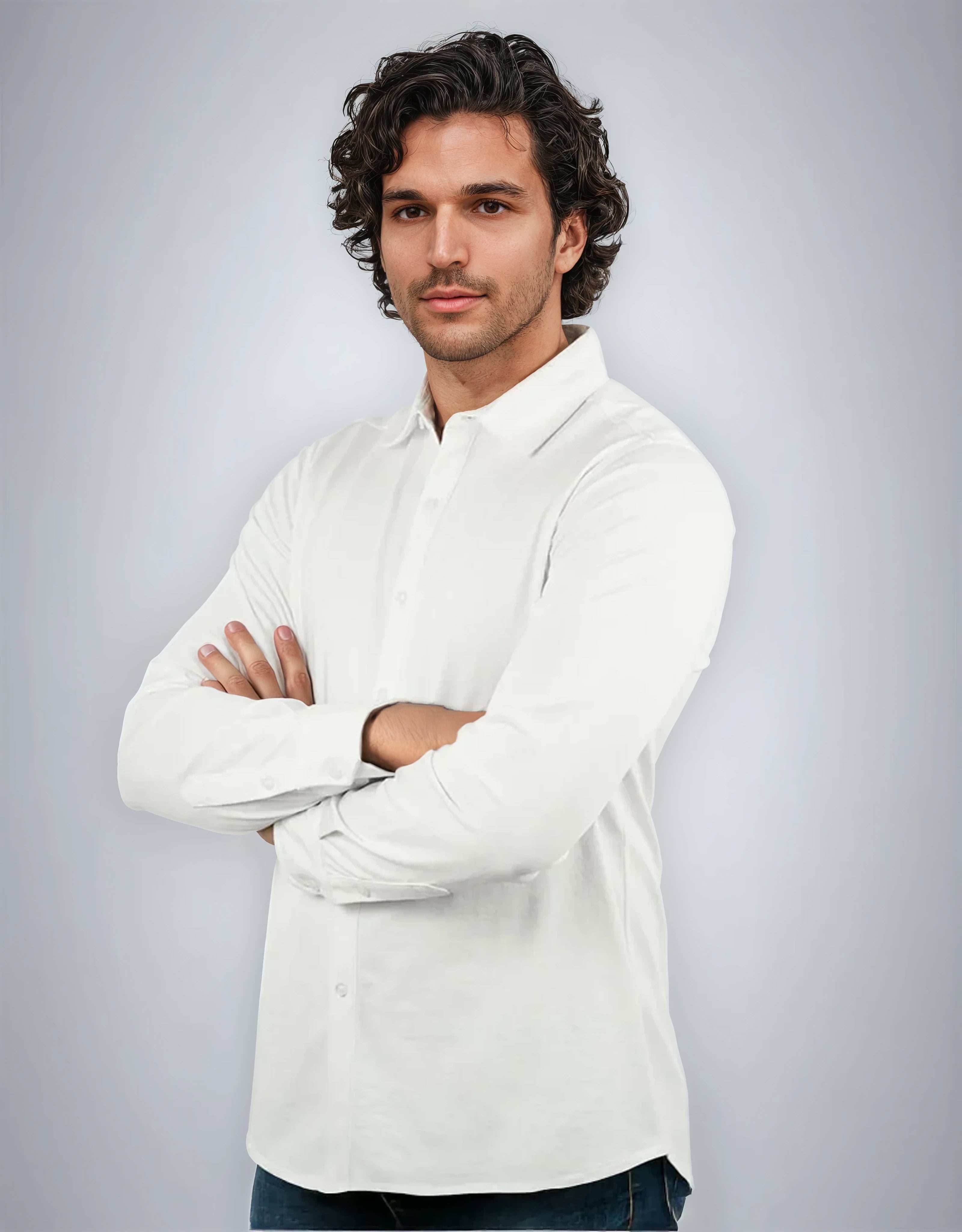 CHEMISE HYBRIDE COTON PIMA MONARQUE - Blanc