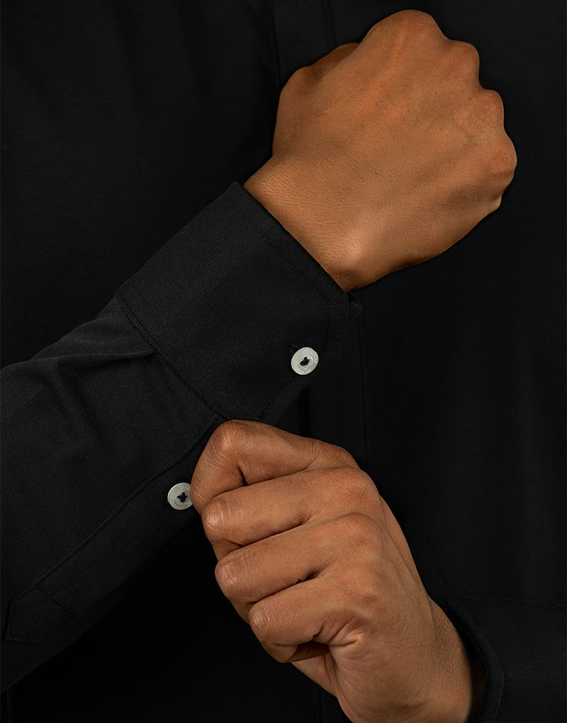 CHEMISE HYBRIDE COTON PIMA MONARQUE - Noir