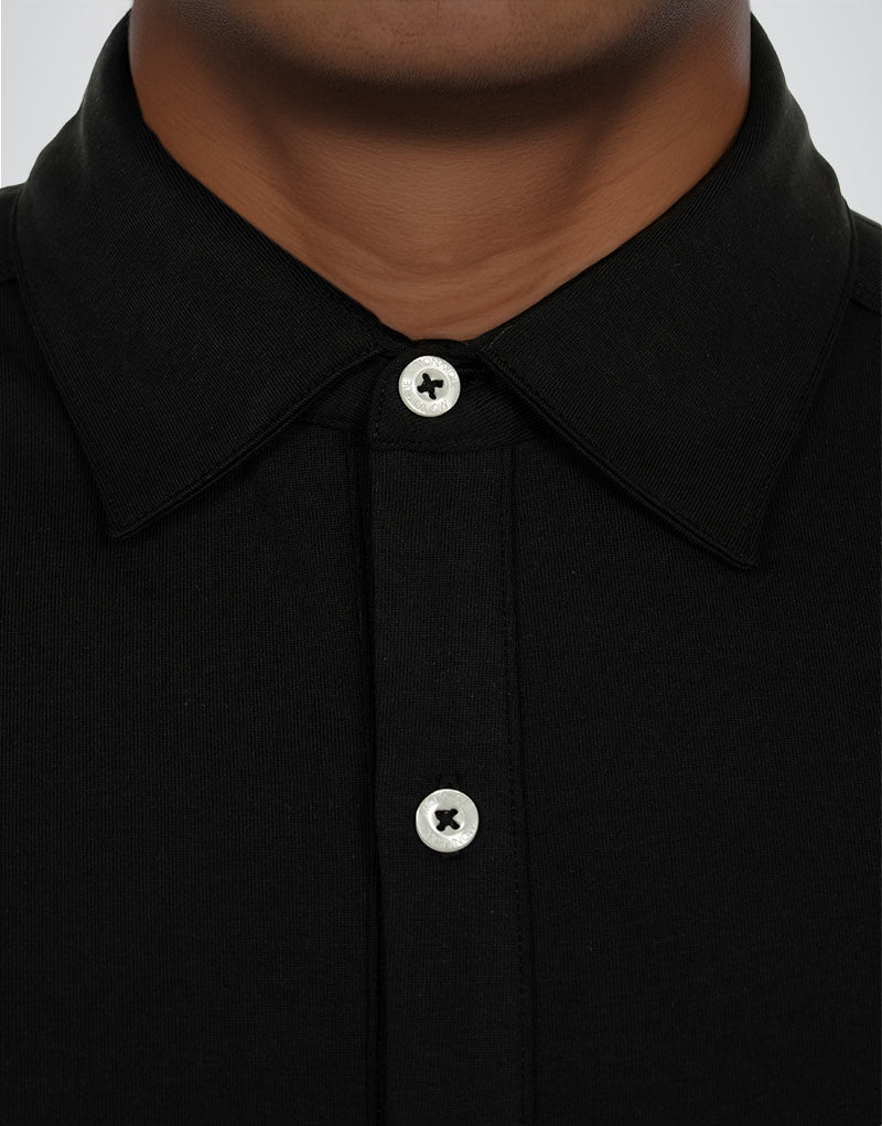 CHEMISE HYBRIDE COTON PIMA MONARQUE - Noir